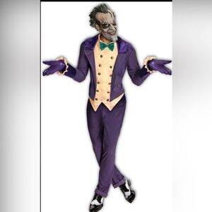 Batman Adult Arkham City Standard  Rubies Men's Joker Costume - Arkham City EUC